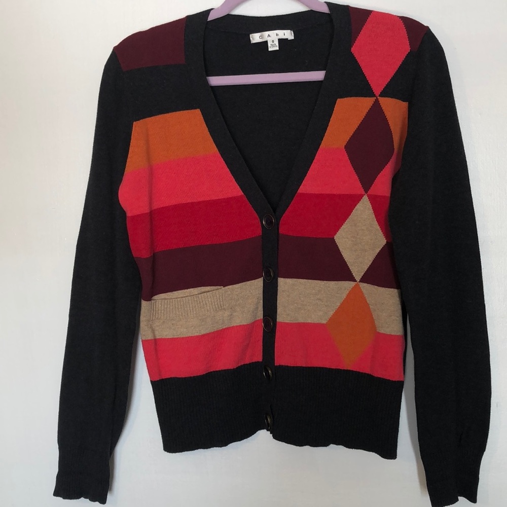Cabi 171 Color Block Cardigan Sweater - image 1